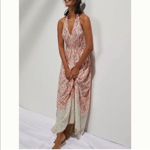 Anthropologie (L-XL) Flowing Boho Halter Dress